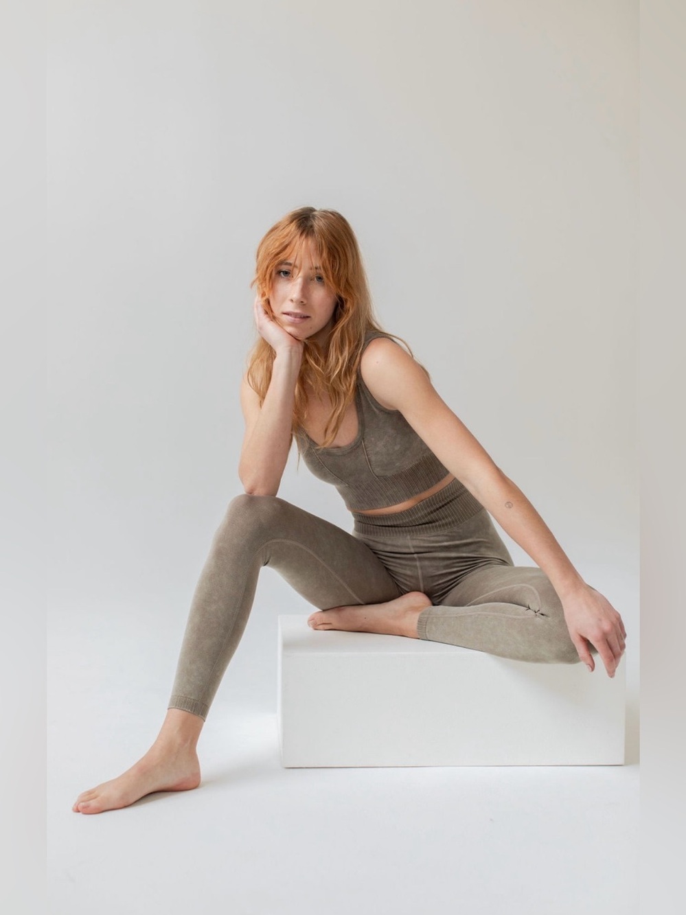 Savvi Aggie Shapewear Leggings Size L Sample Piece Acid Wash